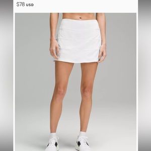Lululemon white Pace Rival Mid-Rise tennis Skirt